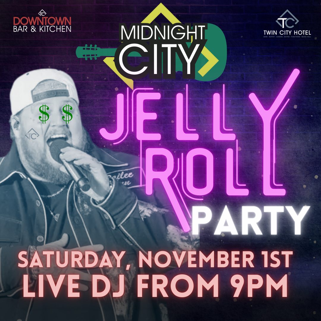 Jelly Roll Party Saturday, November 1st. Live DJ from 9pm