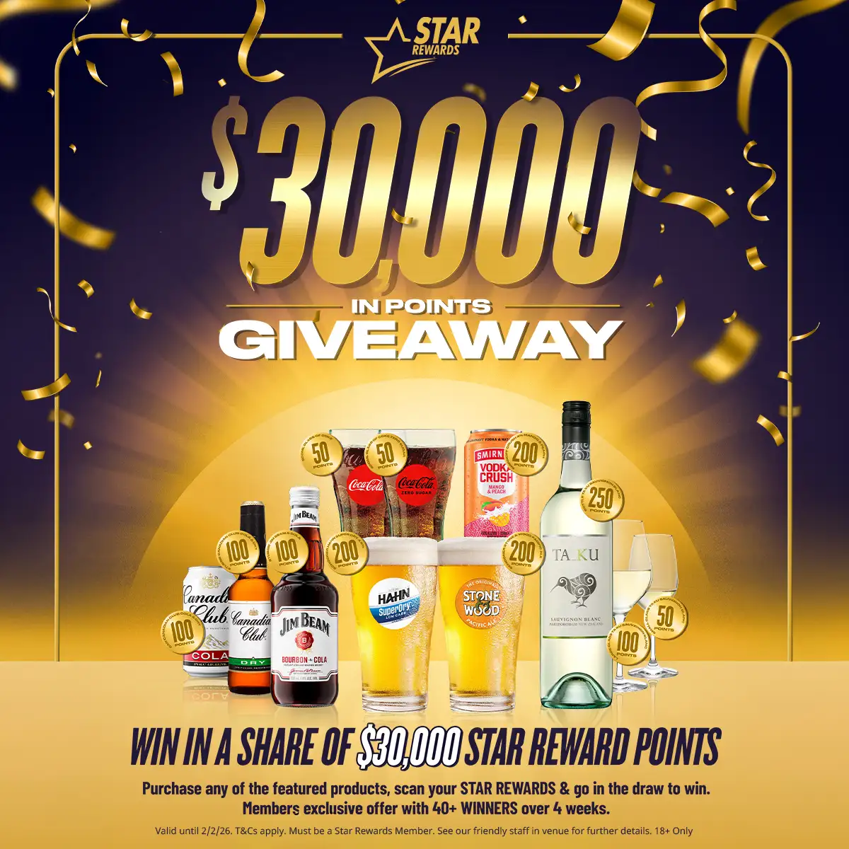 Points up for grabs in this members exclusive points giveaway when you purchase any of these items. Become a member today to reap those Star rewards benefits and start earning points!